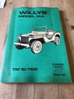 Willys Model MA Maintenance Manual TM 10-1103 Post Era Books