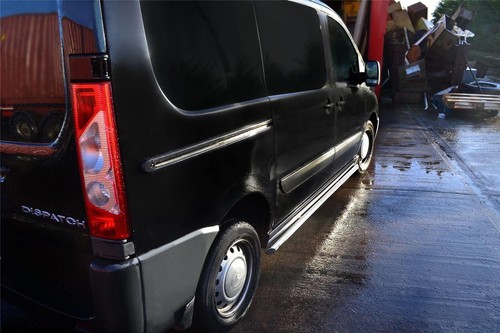 Side Bars + Down Lights To Fit Citroen Dispatch SWB 2007 - 2016 Van Stainless - Picture 5 of 7