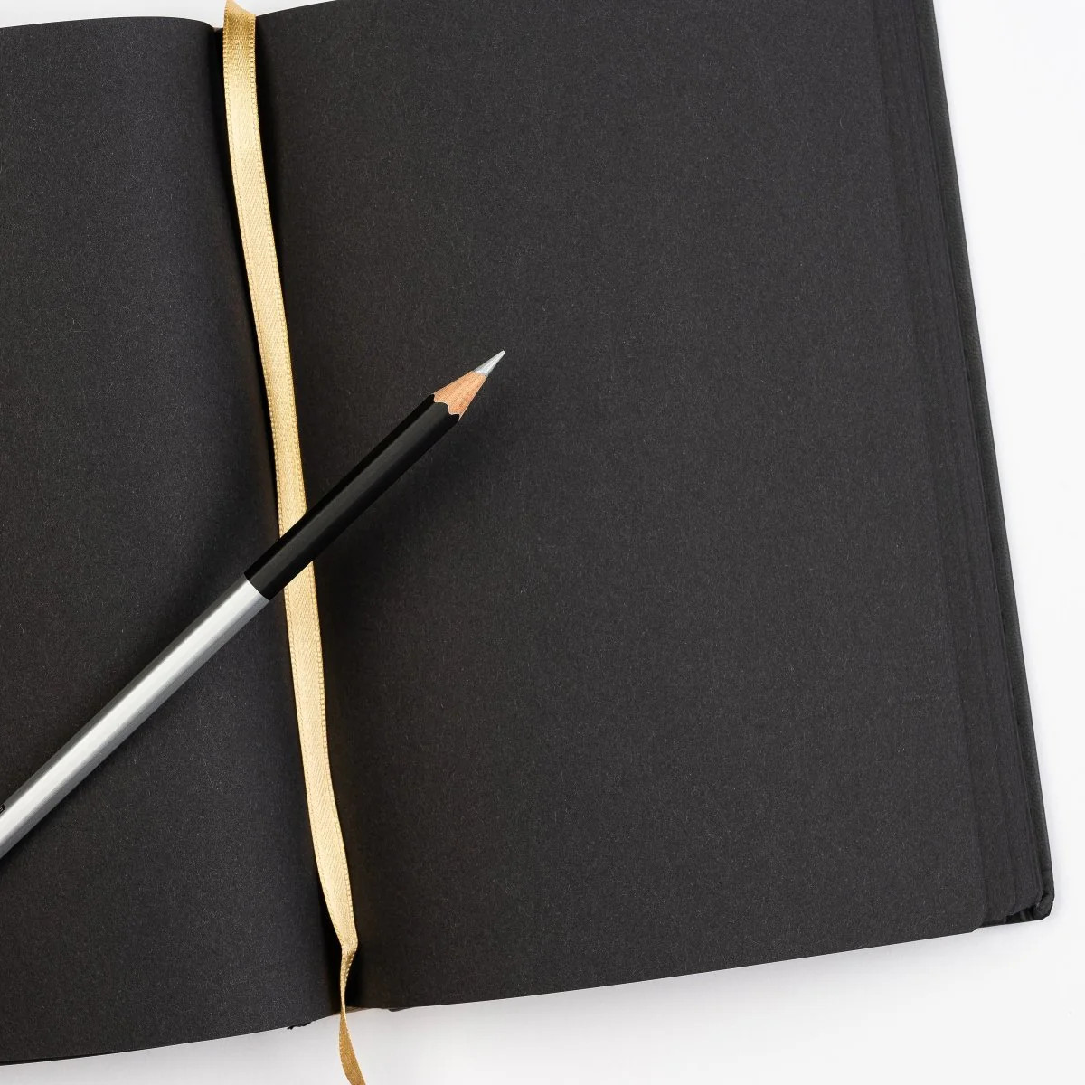BLACKWING LAB 05.13.25 Notebook BLACK PAPER, SILVER METALLIC PENCIL SERIAL #0927