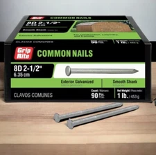 2-1/2" 8D Stainless Steel Smooth Shank Common Nail, 1 lb. Box Nails