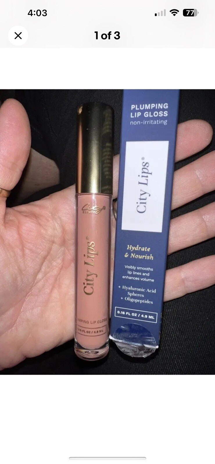 City Lips PINK NUDE  City Beauty Plumping Lip Gloss SAMEDAY FAST SHIP