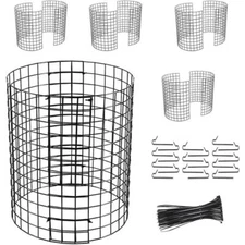 10Pcs 16.5 Inch Outdoor Plant Metal Tree Trunk Protector Guard with Zip Ties