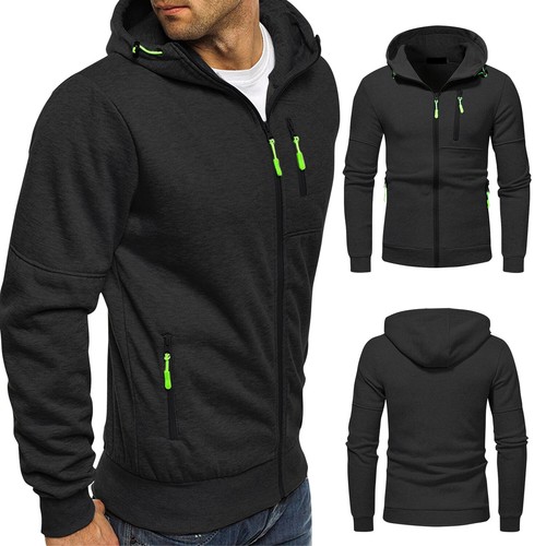 Men's Zip Up Hoodie Winter Sweatshirt Fleece Sherpa Warm Jacket