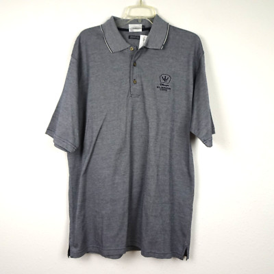 Disney World Wilderness Lodge Polo Shirt Men's Size L Gray Embroidered Logo