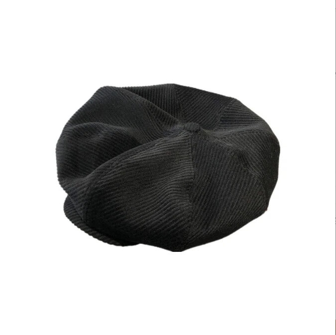 Dama Sombrero Gorra Boina Algodón Newsboy Gatsby Plano De Gran Tamaño Gótico Informal Sombreros Negros Foto 2 de 4