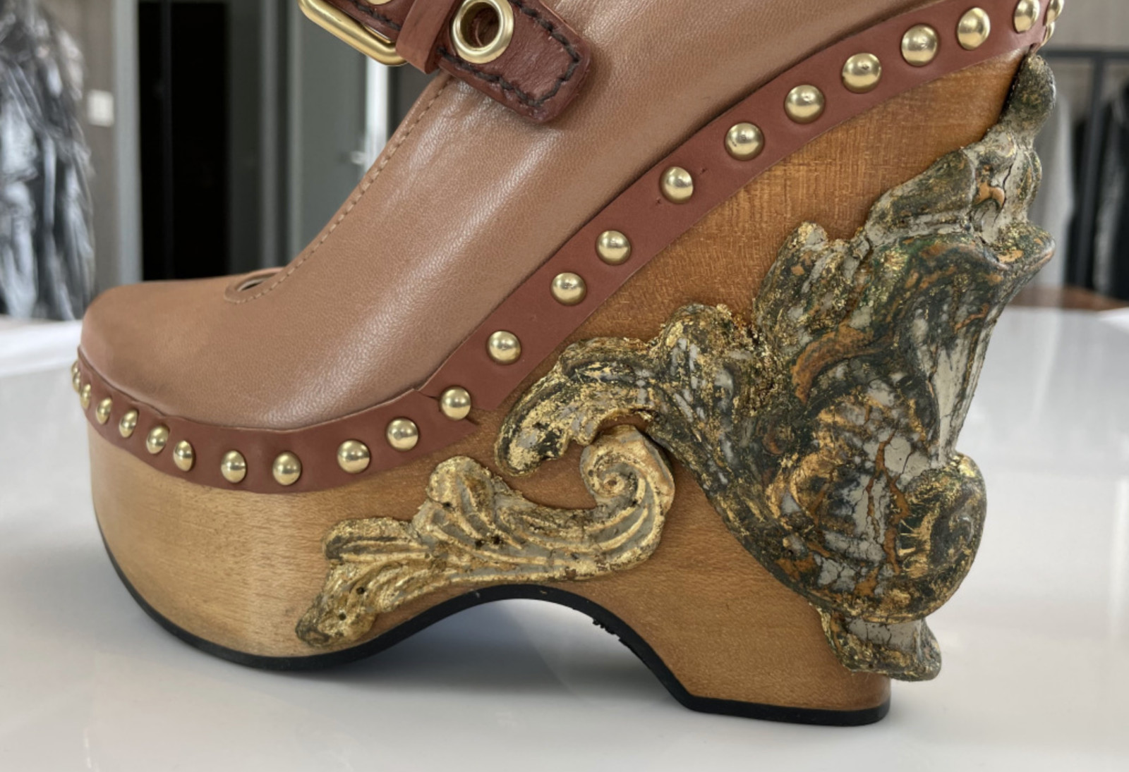 Miu Miu Deadstock Runway Venice Baroque Sculpted Platform Wedge Shoes Shoes 37 image 7