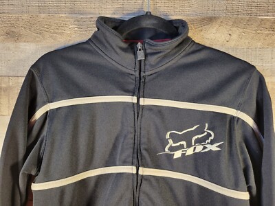 Fox Racing Youth Track Jacket Black with stripes Kids Large