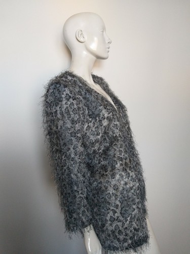 JOSEPH RIBKOFF grey animal print blazer/jacket size UK 14 - Picture 6 of 11