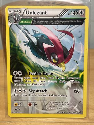 Unfezant Roaring Skies 81/108 NM Regular Rare Full Art Pokemon Card