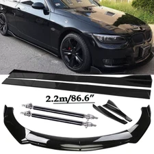 Front Bumper Lip Spoiler Side Skirts Rear Lip Glos Black For BMW 1-6 Series