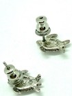 Sterling Silver Sea Turtle Stud Pierced Earrings Textured , Post And Bullet Back — photo 2