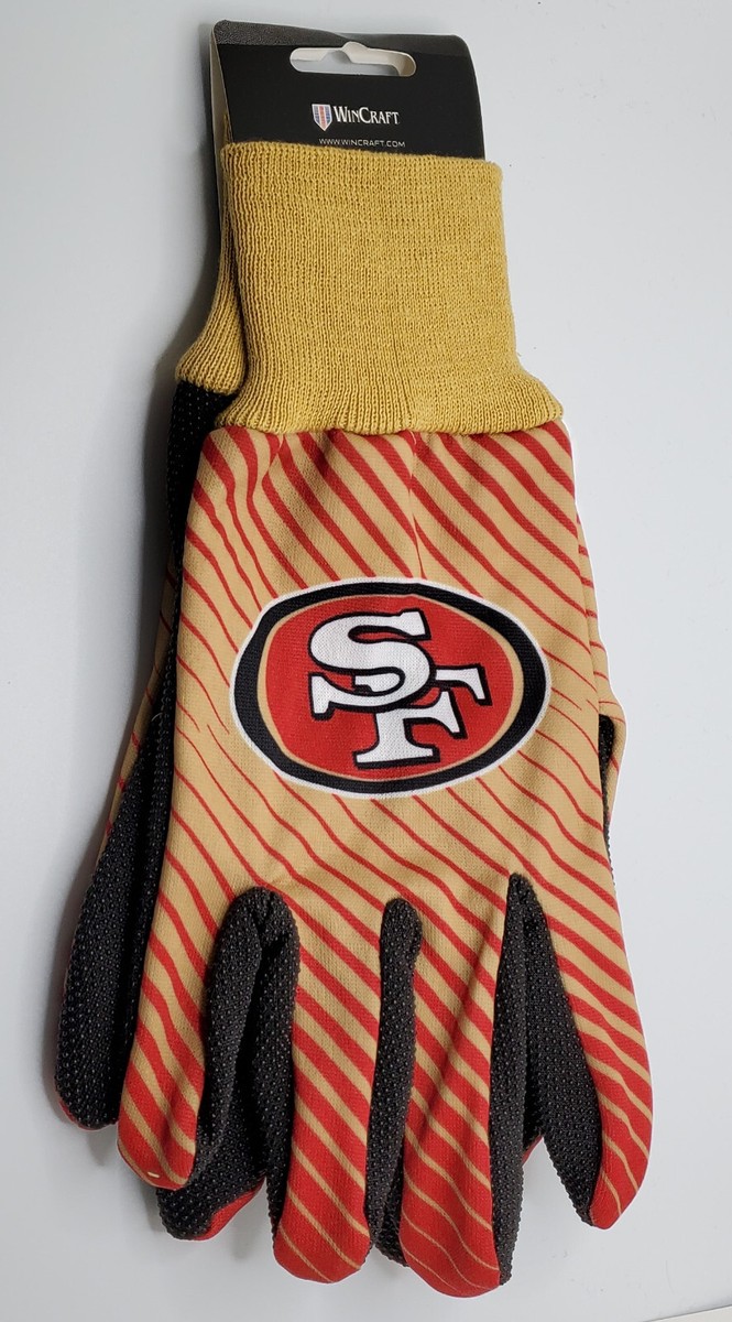 San Francisco 49ers Striped with Black Palm Sport Utility Gloves NFL