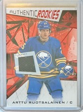 21-22 Upper Deck SP Game Used Authentic Rookies Red Jersey Arttu Ruostalainen