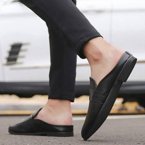 abces Afbreken Dislocatie Men Sandal Black Leather Business Half Slipper Slingback Casual Slippers Loafers | eBay abces Afbreken Dislocatie Men Sandal Black Leather Business Half Slipper Slingback Casual Slippers Loafers | eBay