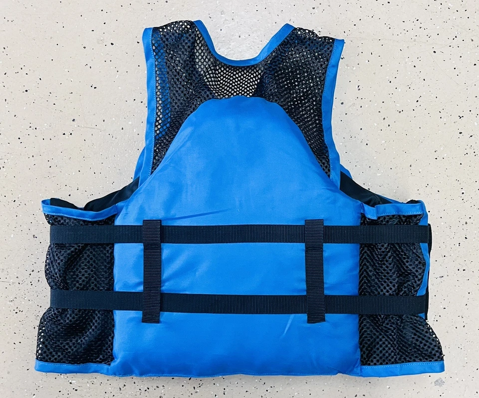 Colete salva-vidas Cabela's adulto básico malha pesca flutuação tamanho P/M (36”-42”) - Imagem 2 de 3