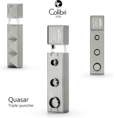 Colibri Quasar Punch Zigarrenbohrer mit drei Lochgrößen - 7 mm / 9 mm / 12 mm