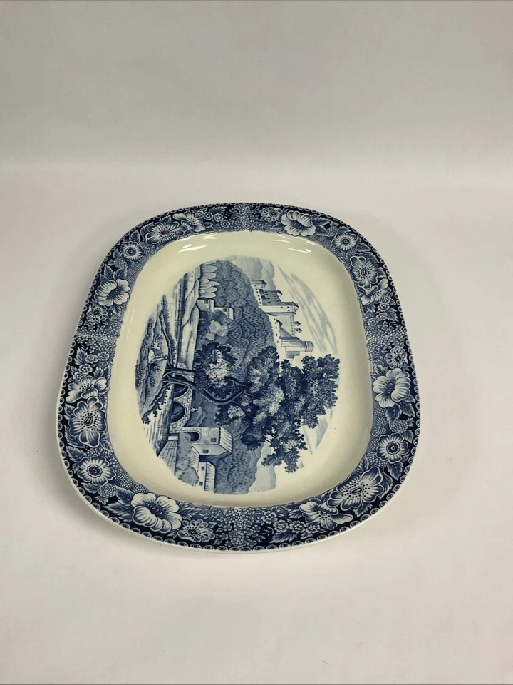 Vintage Oriental Trading Co. Dallas Blue And White pattern serving tray - Image 2 of 4