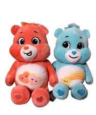 Lot of 2 Care Bears Plush Pink Love-A-Lot & Turquoise Wish Bear 10" Each