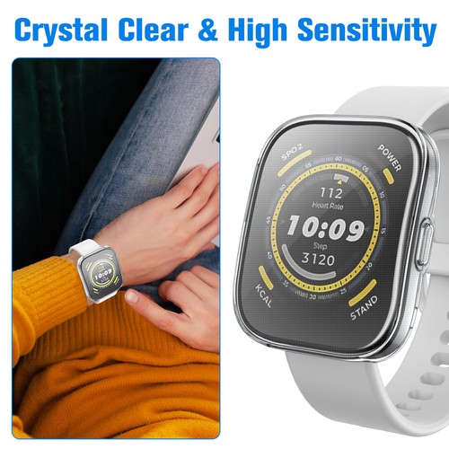 【3 Pack】 Screen Protector Case for Amazfit Bip 5 Soft TPU Plated Bumper Cover - Picture 6 of 10