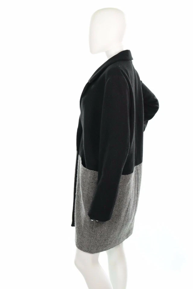 Abrigo de invierno para mujer Clique Couture diseño negro/gris mezcla de lana talla grande Foto 4 de 4