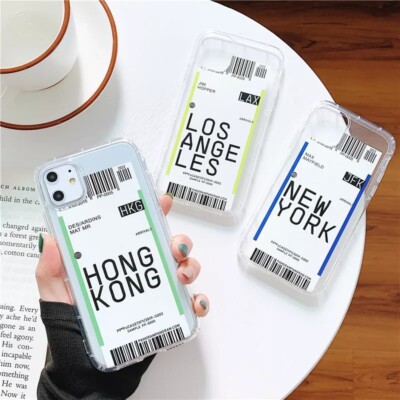 Airplane Ticket Travel Phone Case Cover For iPhone 11 12 13 14 15 Pro Max 