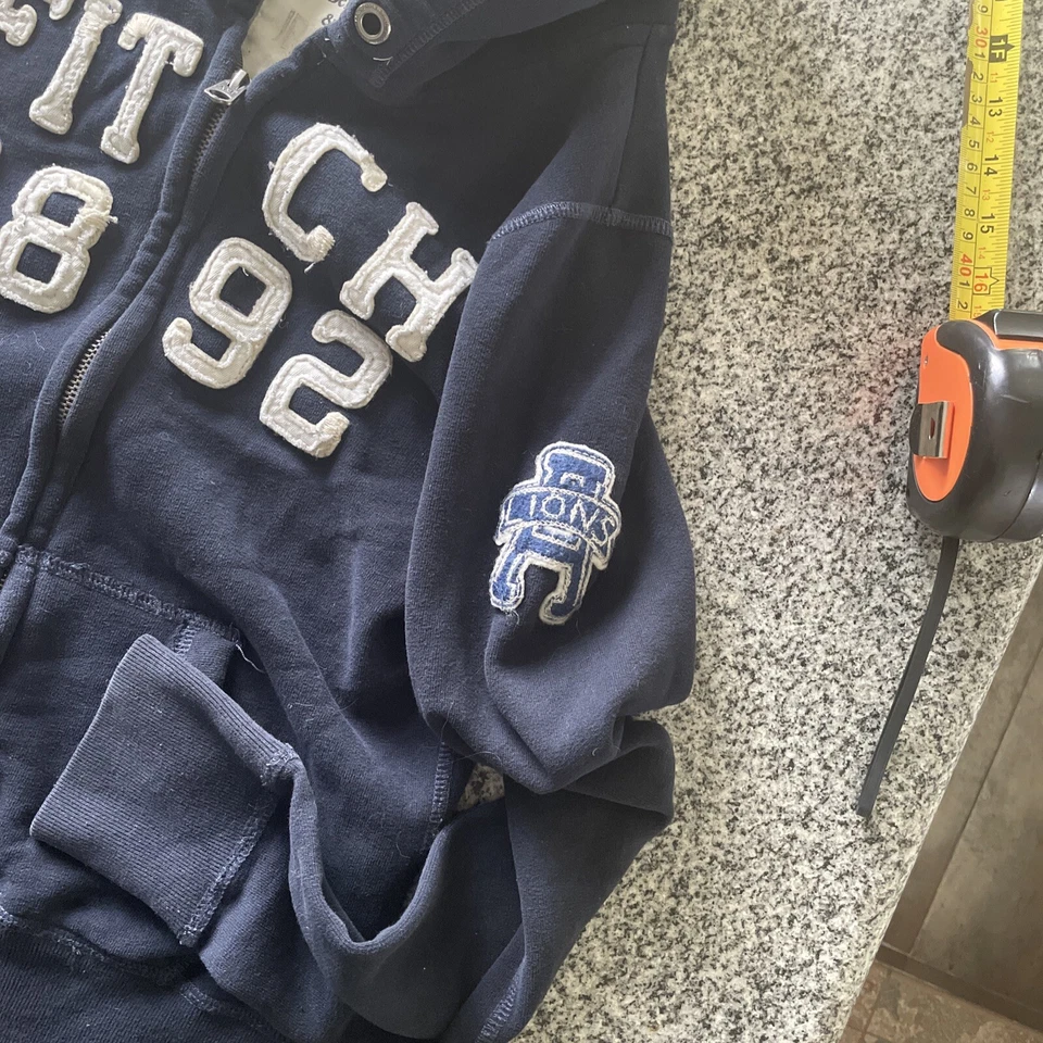 Lot Two Kids Med Abercrombie Fitch hoodie Sweatshirt Dark Blue Navy Black jacket - Image 4 of 4