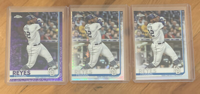 2019 TOPPS CHROME FRANMIL REYES #92 Lot - Purple /299 + Prism + Base Refractors