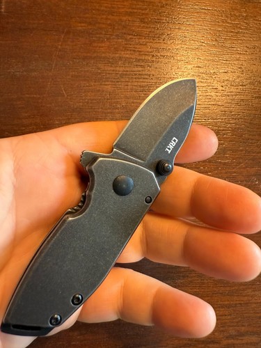 CRKT 2485K SQUID COMPACT ASSISTED FLIPPER KNIFE BLACK STONEWASH USED