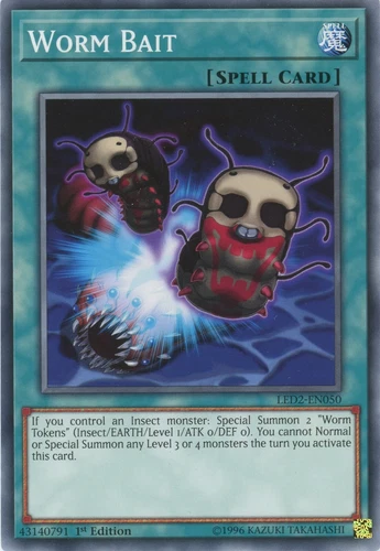 Yugioh Wurmköder LED2-EN050 Common 1st Edition Neuwertig x3