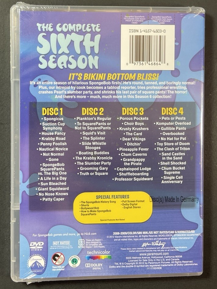 SpongeBob SquarePants [ The Complete Sixth Season ] (DVD) NEW | eBay