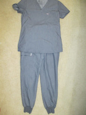 WOMENS SET OF FIGS SCRUBS GREY SIZE XXS NURSE TECH HEALTH CARE UNIFORM