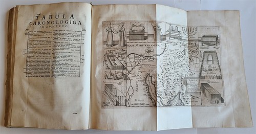 1730 BIBLE OLD TESTAMENT COMMENTARY by CALMET VELLUM FOLIO antique w/ MAP - Picture 2 of 6