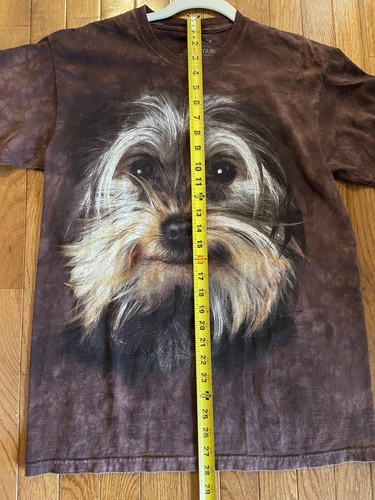 VTG The Mountain Brown Tie Dye Dog Yorkie Shirt M 28 x 20” - Picture 5 of 6