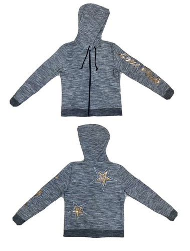 Victoria's Secret Sweat à capuche zippé en velours avec strass Noir, noir, X-Large