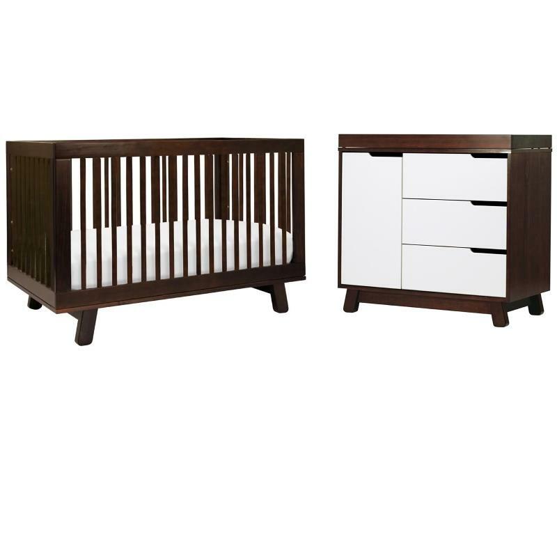 espresso crib and dresser set