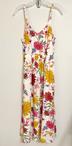 NWT Old Navy Women's Fit & Flare Cami Midi Dress Floral Sundress Smocked Sz M - 第 1/10 張圖片