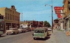 J81/ Huron Ohio Postcard Chrome Main Street S...