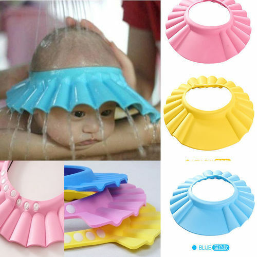 Adjustable Baby kids Shampoo Bath Shower Hat Cap Wash Hair Waterproof Shield - Picture 1 of 5