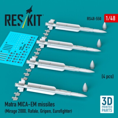 Matra MICAEM missiles Mirage2000 Rafale Gripen Eurofighter 1/48 Reskit RS48-0550