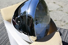 Lucas Style Cafe Headlight 7 Bullet Chrome Vintage Sidemount Complete 12v 6v