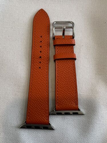 Apple Watch Hermès arancione testurizzato pelle Epsom cinturino singolo 40 mm. - Foto 13 di 19
