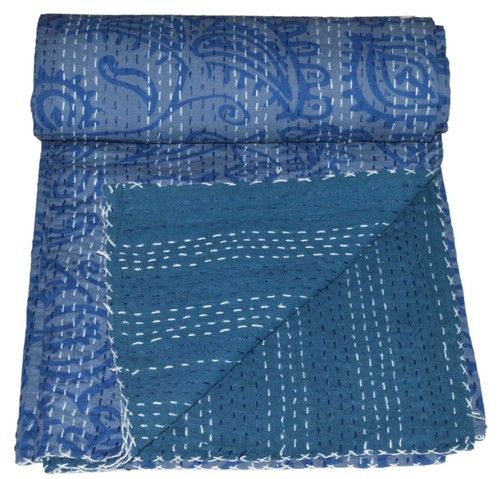 Patchwork Kantha Quilt Indian Handmade Cotton Comforter Blanket Bedding Throw - Picture 14 of 26