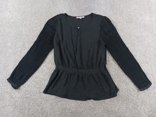 Black Rainn Womens Long Sleeve Shirt Large Po...
