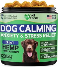 7 in 1 Melatonin Dog Calming Soft Chews for Anxiety Stress Relief 120 ct.