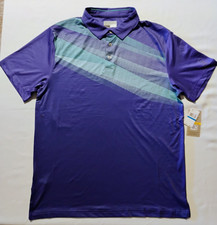 PGA TOUR Pro Series 3 Button Golf Polo Shirt Men's XL Clematis Blue SPF 40 NWT
