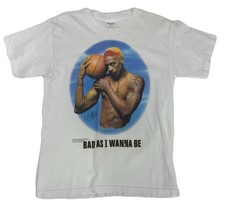 Vintage 90s Dennis Rodman Bad As I Wanna Be T-Shirt Size L Chicago Bulls Rare