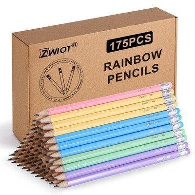 ZWlOT Wood-Cased Pencils, Pre Sharpened Pencils, 175 Count #2 HB Pencil with ...