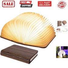 8 Colors Mini Folding Book Lamp,Portable Wooden Book Lights,Desk Light,Novelt...