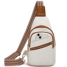 Crossbody Sling Bag for Women, Leather Crossbody Bags Fanny Packs for Women, ...