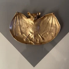 Antique Brass Bat Ashtray Poche Vide Dish Bradley Hubbard P.E. Guerin